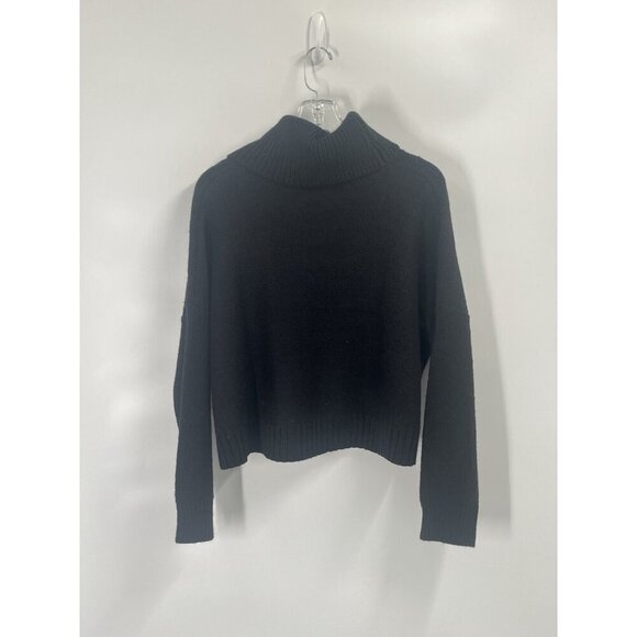 Jack by BB Dakota Black Cropped Cable Knit Turtle Neck Sweater Sz Small NWT - Picture 7 of 7